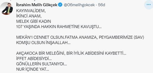Gökçek ailesinin acı kaybı!